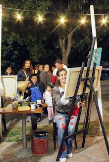 Gabriela Piatti, pintura al aire libre en Pinamar