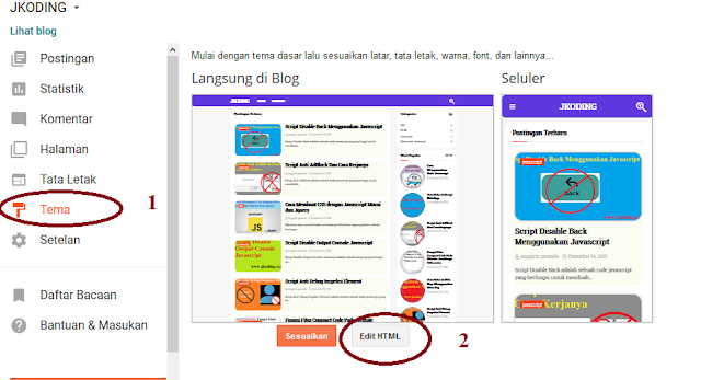 Tahap 1 Cara Memasang Blank Template Blogger