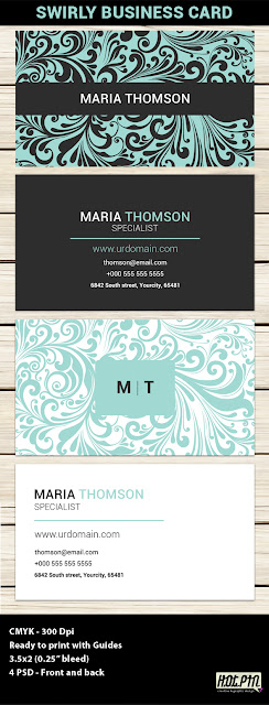  Swirly Modern Business Card Template