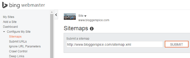 add your Blog sitemap to Bing