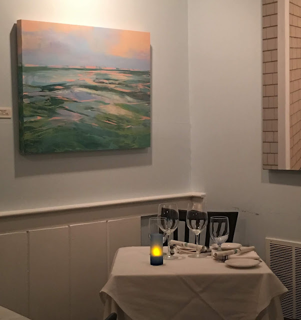 Seascape painting by Whitney Heavey at Pisces Restaurant in Chatham, MA