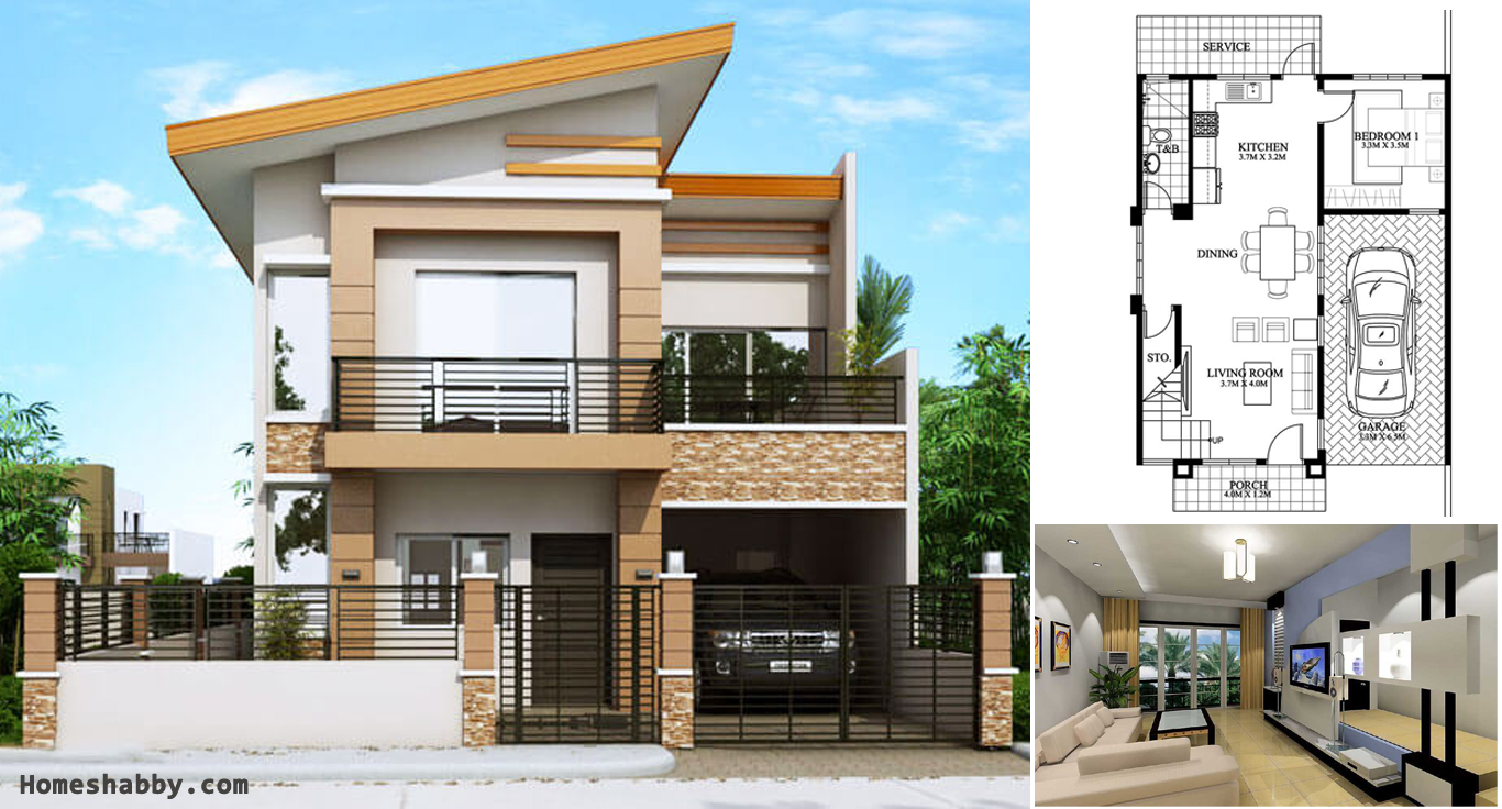 Desain Dan Denah Rumah Minimalis Terbaru 2 Lantai Atap Miring Tampil Lebih Elegan Homeshabbycom Design Home Plans