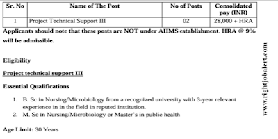 Project Technical Support - B.Sc Nursing or M.Sc Nursing or Microbiology Jobs in AIIMS