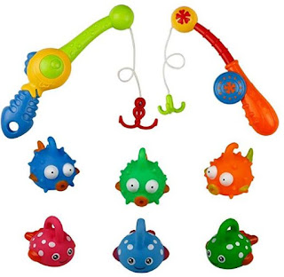 Bath Toys Fishing Game with 6 Cute Fish and 2 Fishing pole Toy Set Best Gifts bathtub toys for Kids Girls Boys toddlers