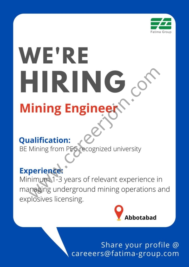 Fatima Group Jobs Mining Engineer: