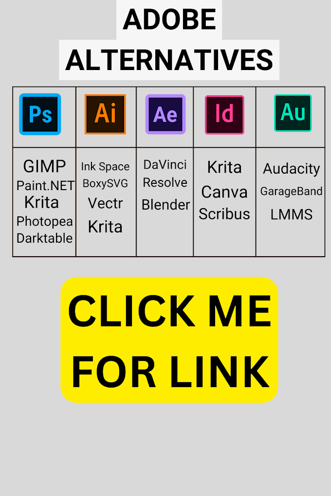 Free Adobe Alternatives Of Photoshop ,Illustrator And Other Adobe Creative Software
