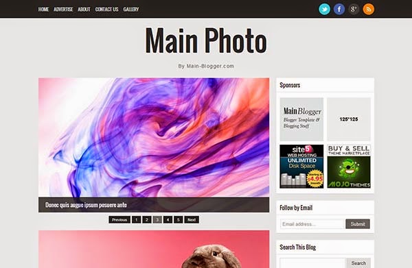 Main Photo Responsive Blogger Template