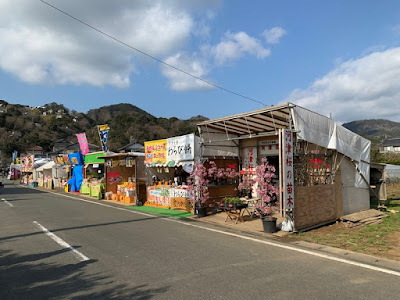 河津桜まつり会場前の出店