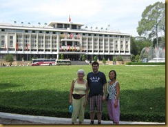 In front of the Reunification Hall