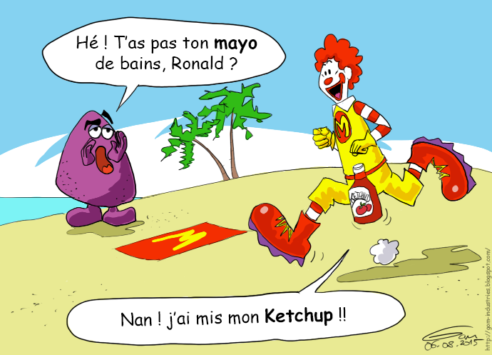Ronald McDonalds ketchup et mayo maillot de bains