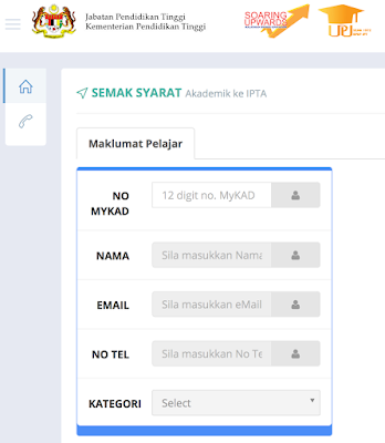 Semak Syarat Akademik ke IPTA (UPU)