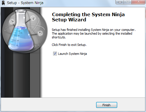 Completing the System Ninja Setup Wizard