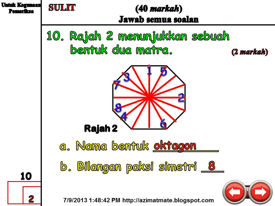 AZIMAT SEKOLAH RENDAH: UPSR KERTAS 2. SOALAN 10