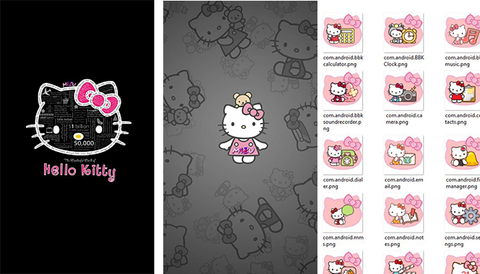 Vivo Theme Hello Kitty Black And Pink Theme Papa Eathan