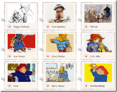 changing faces of Paddington bear