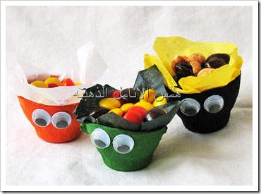 egg carton candy holders