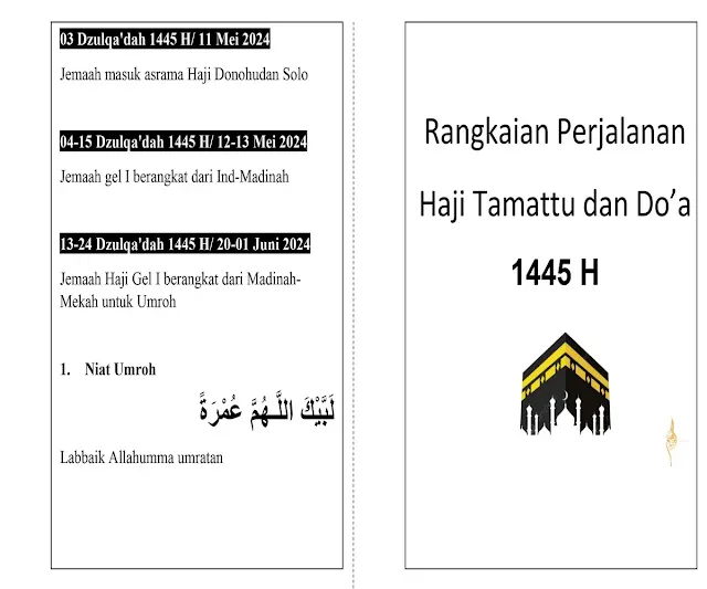 Download Buku Rangkaian Perjalanan Haji Tamattu dan Do'a 1445 H, LENGKAP !