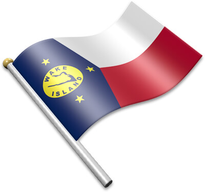 The Wake Island flag on a flagpole clipart image