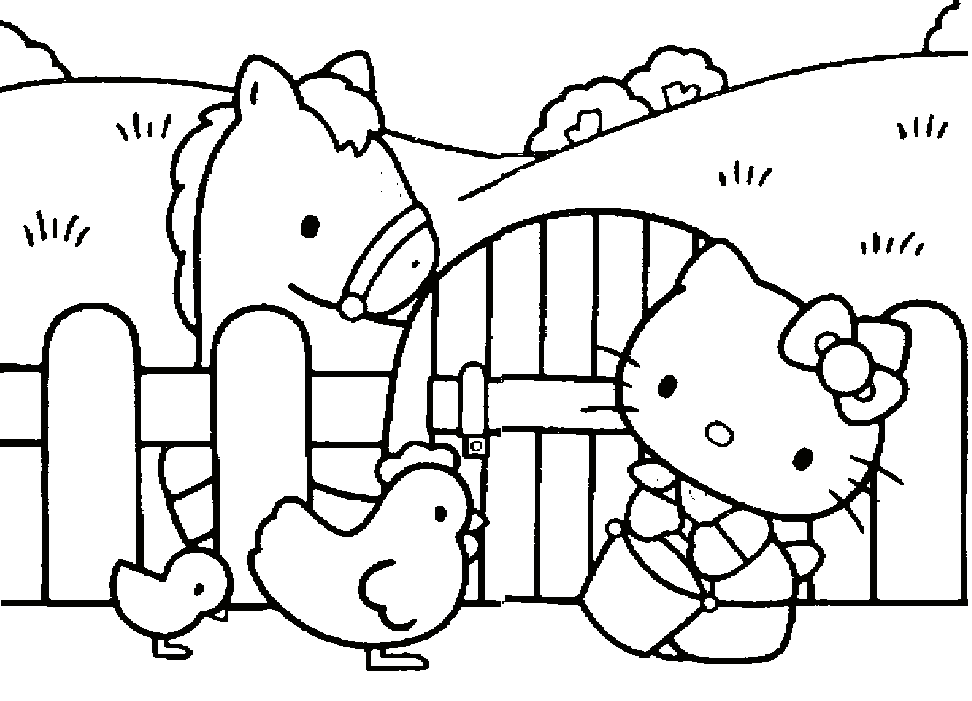  Gambar Belajar Mewarnai Tema Hello Kitty Untuk Anak Anak 