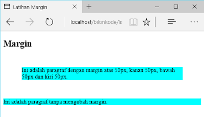 margin sama sisi