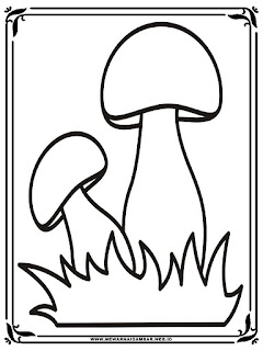 Gambar Mewarnai Jamur | Mewarnai Gambar