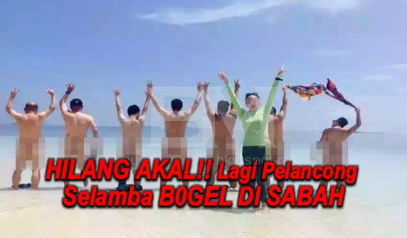 HILANG AKAL!! (2 FOTO) Lagi Pelancong Selamba B0GEL DI SABAH, Kejadian Ini Berlaku Di PANTAI PULAU SIBUAN, SEMPORNA