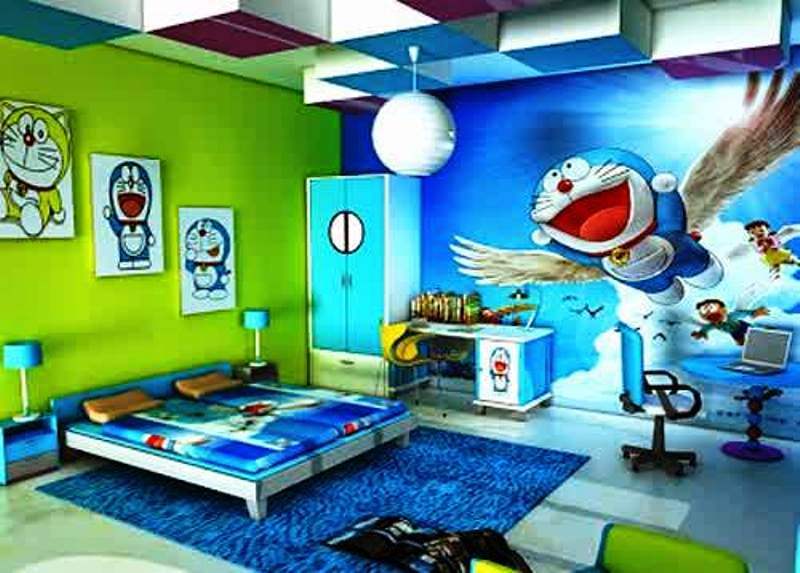 Contoh Desain Kamar Tidur Anak Laki Laki Tema Doraemon 