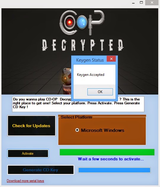 CO-OP: Decrypted  serial key number