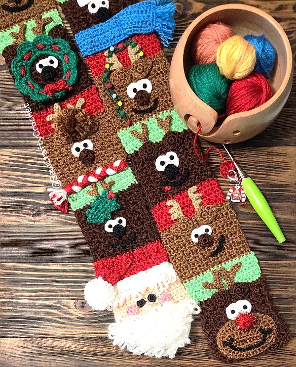Santa & Reindeer Scarf - Sew Crafty Crochet
