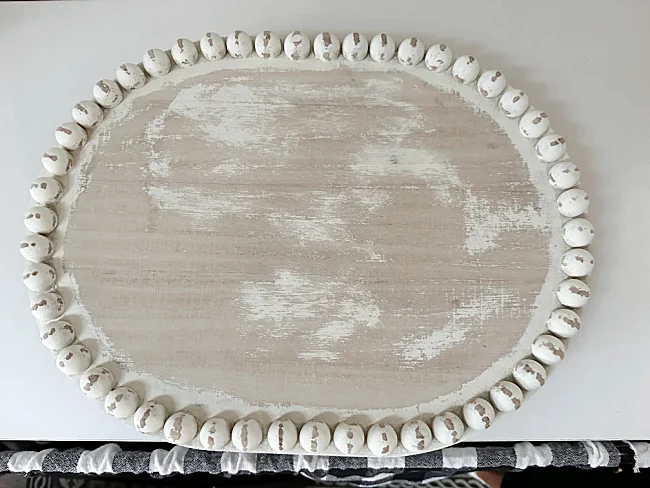 roughly sanded beaded tray