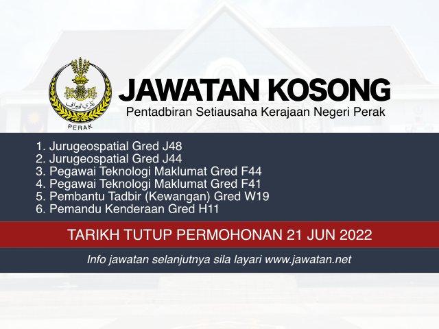 Jawatan Kosong SUK Negeri Perak Jun 2022