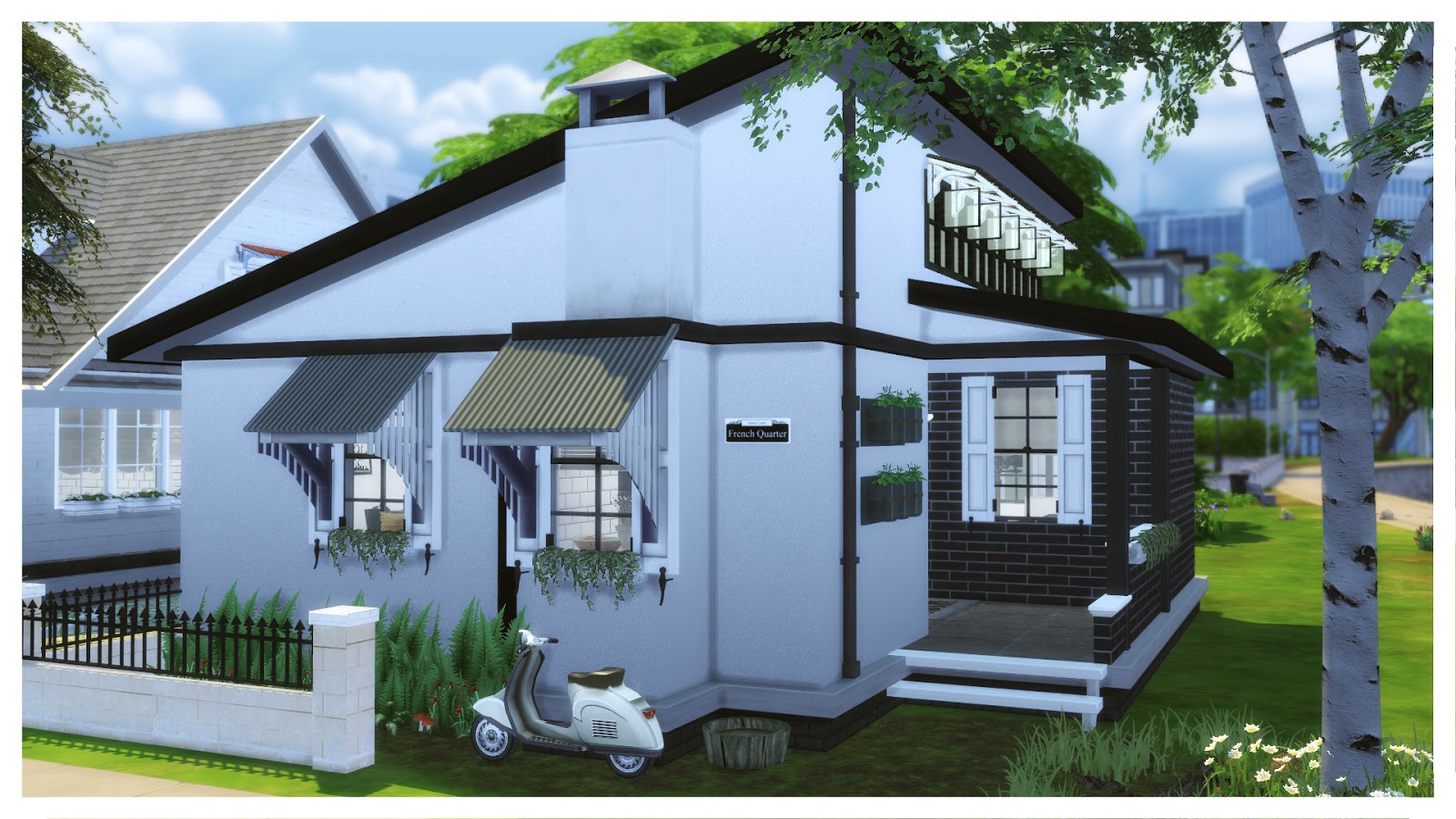 Sims 4 Small Black White House House Mods for 