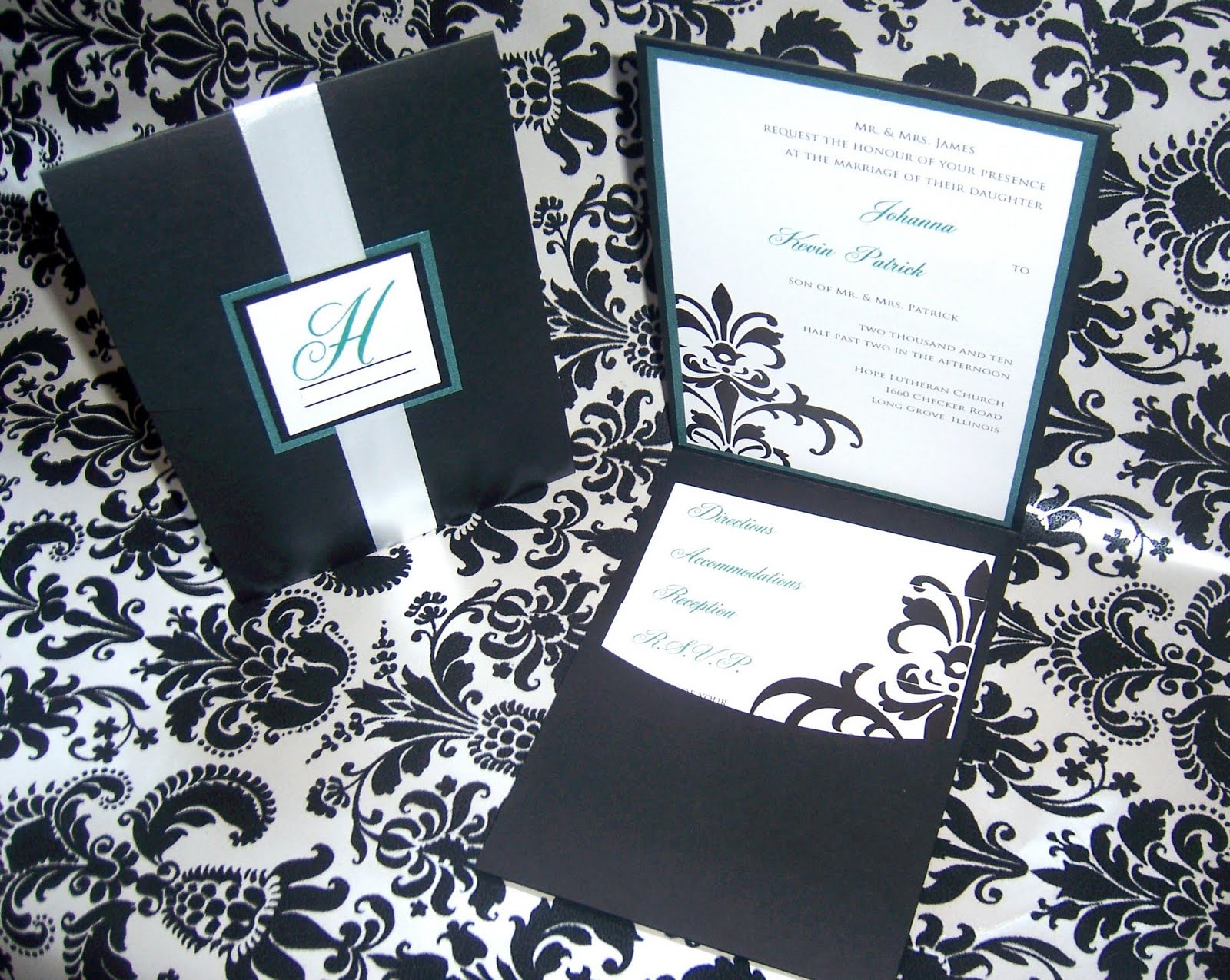 black wedding invitations