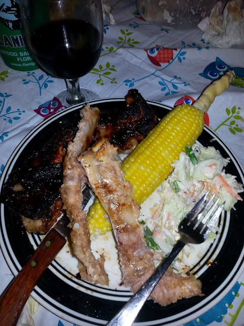 4th of July Dinner Ribs, Coleslaw, Corn on the Cob