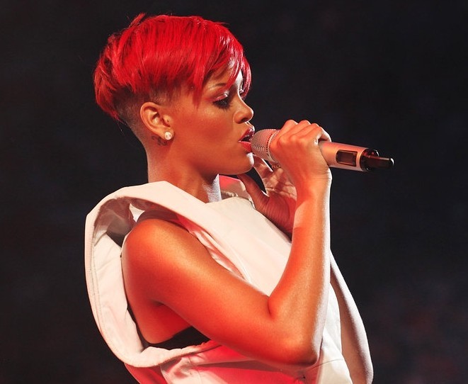 rihanna red hair. rihanna pictures red hair.