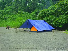 Riverwalk, birding and camping tour with Charles Roring in Manokwari of West Papua, Indonesia