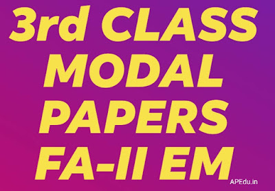 3rd Class all subjects  FA-II Modal papers for English medium