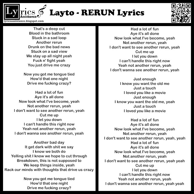 Layto - RERUN Lyrics | lyricsassistance.blogspot.com