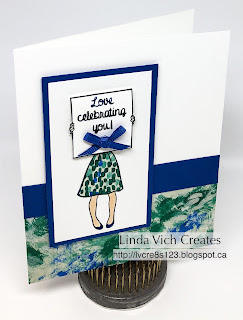 Linda Vich Creates: Hand Delivered Card and Welcome Kit. Cute little card using the Garden Impressions DSP with the Hand Delivered stamp set.