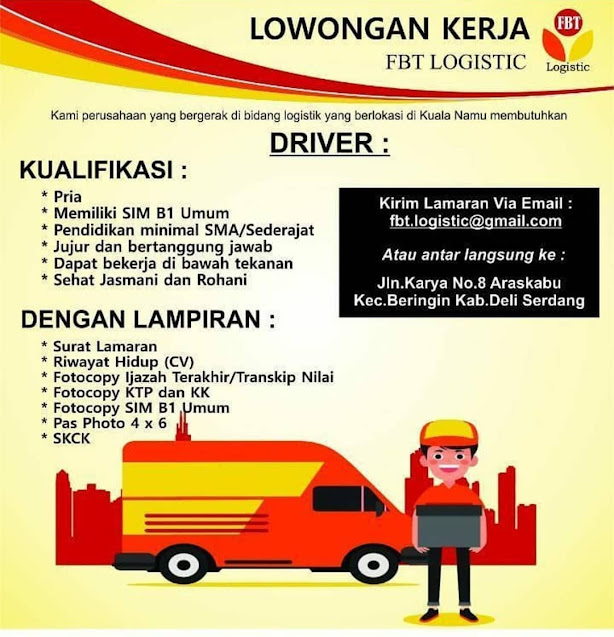 Lowongan Kerja Supir Kirim Barang Lowongan Kerja Supir Di Medan 2020 Terbaru Hari Ini Lamaran Kirim Ke King Cross Hotel Komp Sains Blog