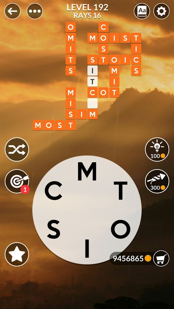 Wordscapes Level 192 answers, cheats, solution for android and ios devices.
