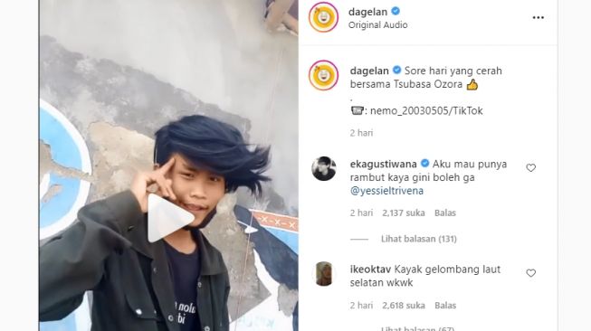 Viral Video 'Dagelan', Aksi Remaja Berambut Suneo Ini Bikin Warganet Ngakak