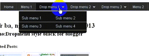 Dropmenu style black for blogger - Menu xổ dọc với 2 cột sub cho blogger