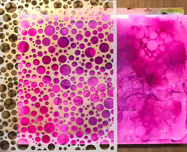 dylusions shimmer sprays on Hahnemühle Bamboo mixed media paper