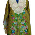 Mehndi Green Fine Cotton With Crosia Lace Semi Stich Palistani Suit