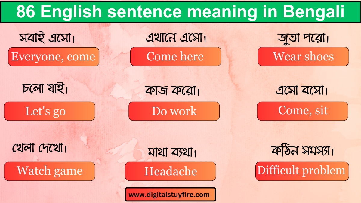 86 English sentence meaning in Bengali