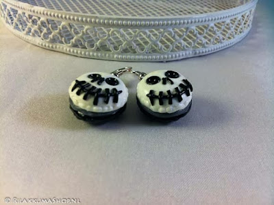 Kawaii Halloween “Jack Skellington” Macarons earrings