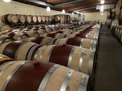 barrel room at Quixote Winery in Napa, California