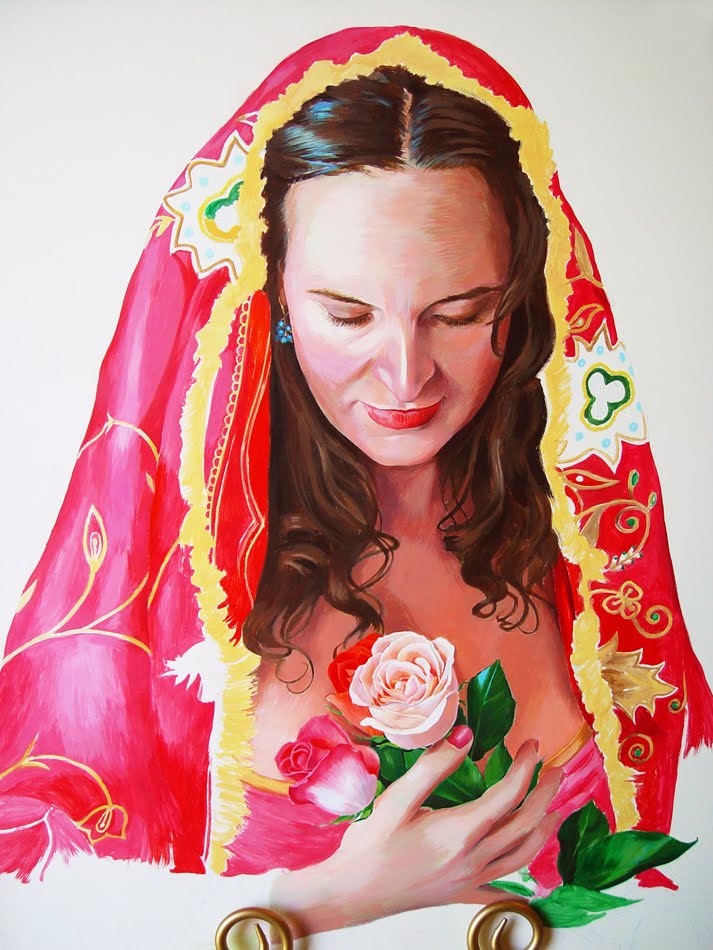 Another portrait of Kimberly in progress wearing an Indian wedding veil and