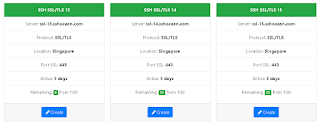 memilih server SSH support ssl dan TLS
